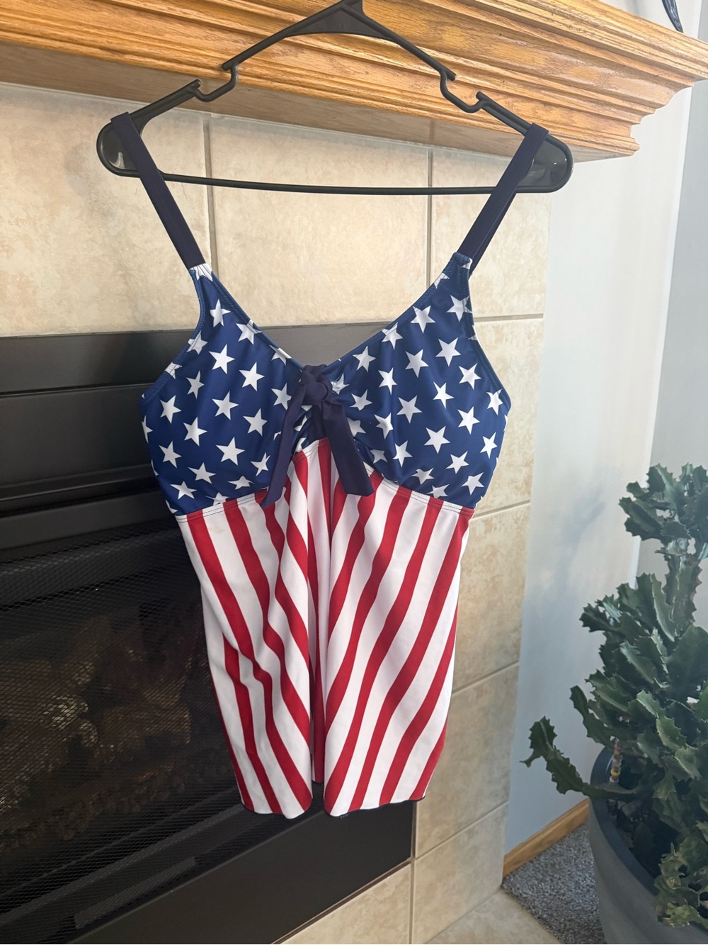 Patriotic Stars & Stripes Tankini Top - Red White Blue